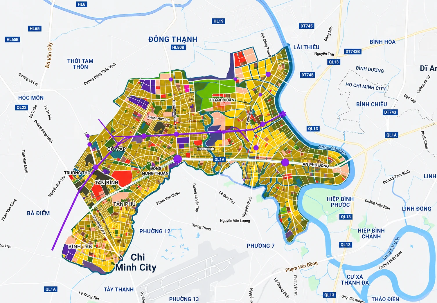 Bản đồ quy hoạch sử dụng đất khu vực Quận 12