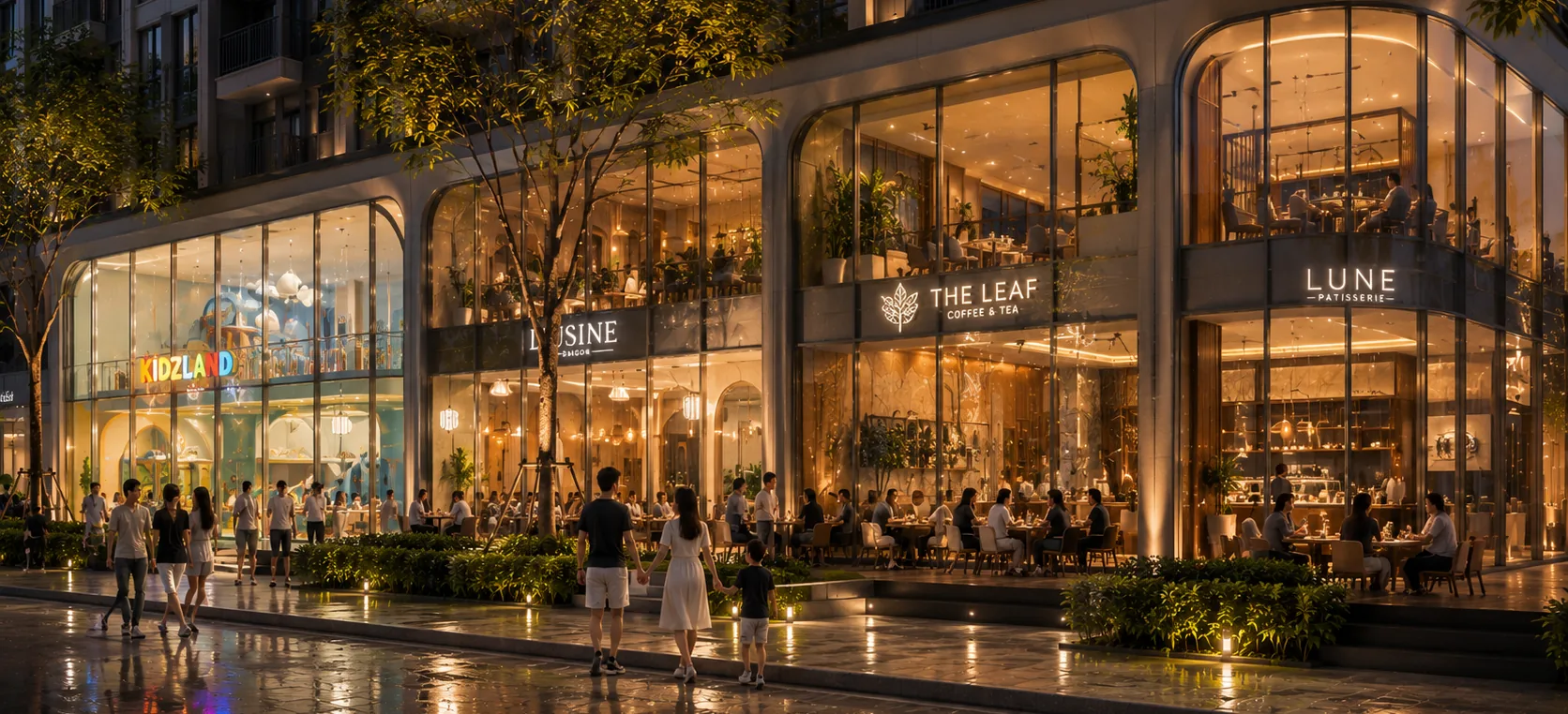 Khối đế thương mại shophouse duplex