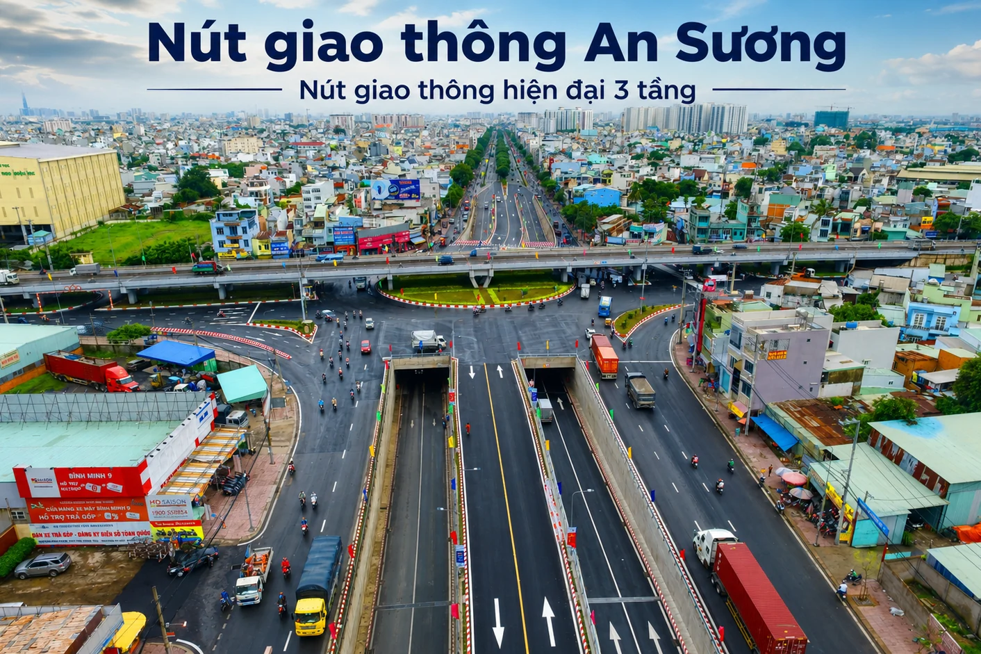 Nút giao thông An Sương nhìn từ trên cao