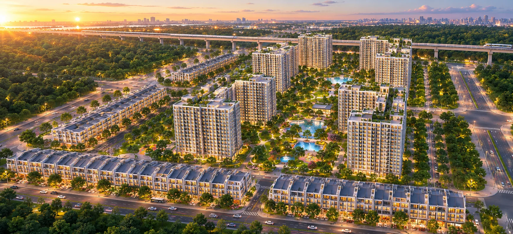 Phối cảnh minh họa tổng thể khu đô thị