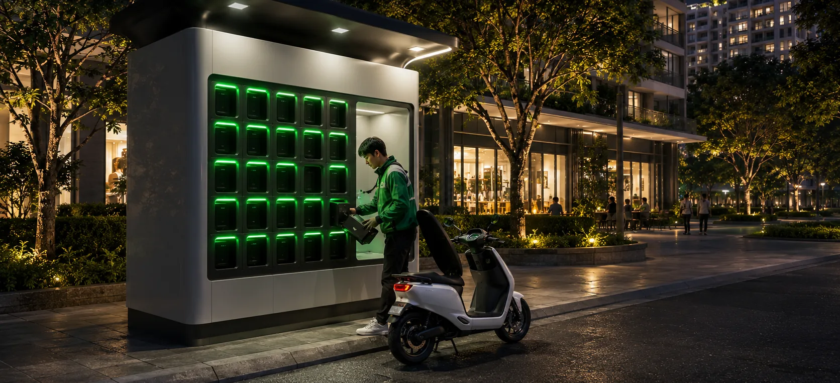 Trạm đổi pin phục vụ 24/7