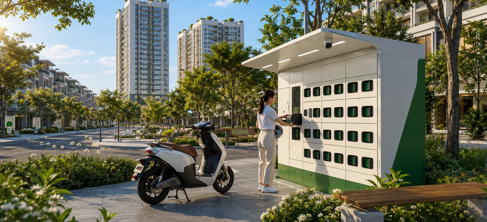 Trạm đổi pin xe máy điện